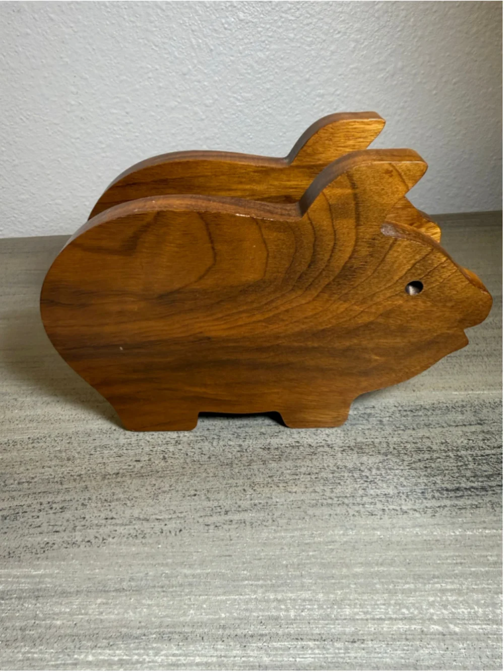 VTG House of Myrtlewood Wooden Pig Napkin Holder